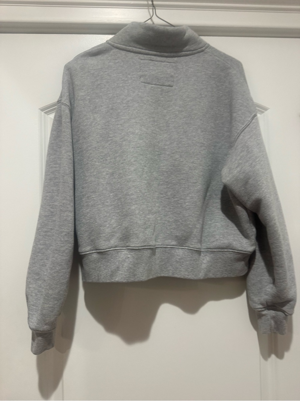 Women's Grey Mock Neck Pullover Sweatshirt - Picture 2 of 5